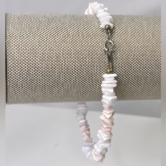 Anklet Boho Puka Shell White/Peachy Pink-OS - Picture 2 of 2